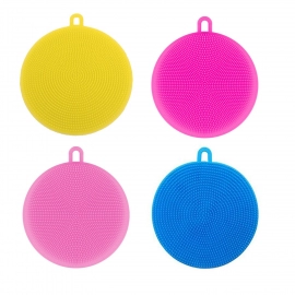 Silicone Dish Scrubber Sponge Mildew Free, Non Stick | Mix Color 