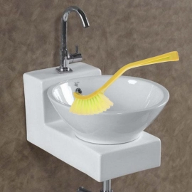 Plastic Wash Basin | Toilet Seat Cleaning Brush | Multicolour