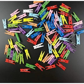 Wooden Clips for Photo Hanging and Home Decoration Pin Clips | Pack of 50