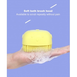 Silicone Massage Bath Body Brush Soft Bristle With Shampoo Dispenser