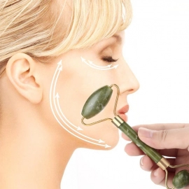 Smooth Facial Roller and Massager Natural Massage Jade Stone