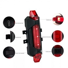 Rechargeable Bicycle Front Waterproof LED Light | Red
