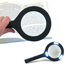 Magnifying Glass with 3 Led Light 3X Power and Rubberized Handle