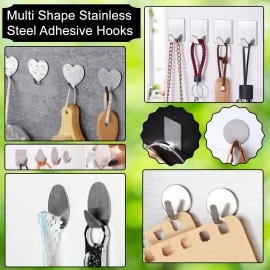 Multipurpose Stainless Steel Adhesive Hooks