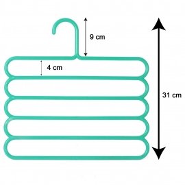 Multipurpose Multi-Layer 5-in-1 Plastic Hanger Clothes Organiser