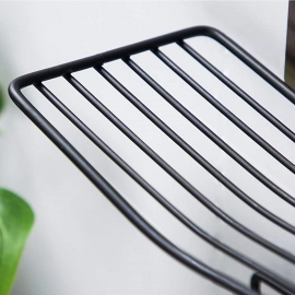 Iron Black Coated Self Adhesive Wall Mounted Tissue | Toilet Paper Holder