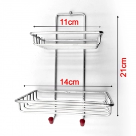 Kitchen Bathroom Soaps Storage Rack with 2 Hook for Home
