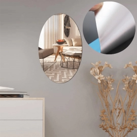 Oval Shape 3D Mirror Sticker Used In All Kinds Of Household And Official Purposes As A Sticker