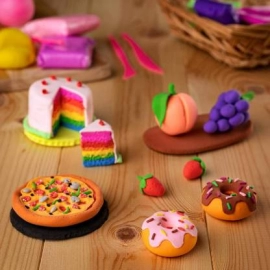 Non-Toxic Creative 50 Dough Clay Mould 5 Different Colors, (Pack of 6 Pcs)