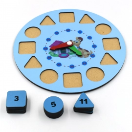 AT49 Wooden Clock Toy and game for kids and babies