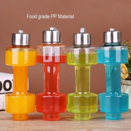 Steel Cap Plastic water Dumbbells Bottle