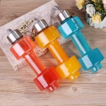 Steel Cap Plastic water Dumbbells Bottle