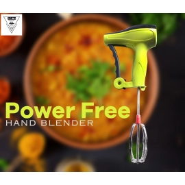 Power-Free Manual Hand Blender With Stainless Steel Blades