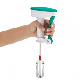 Power-Free Manual Hand Blender With Stainless Steel Blades