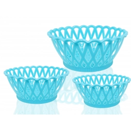 Multipurpose Round Storage Plastic Basket Tray (3pcs)