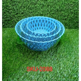 Multipurpose Round Storage Plastic Basket Tray (3pcs)
