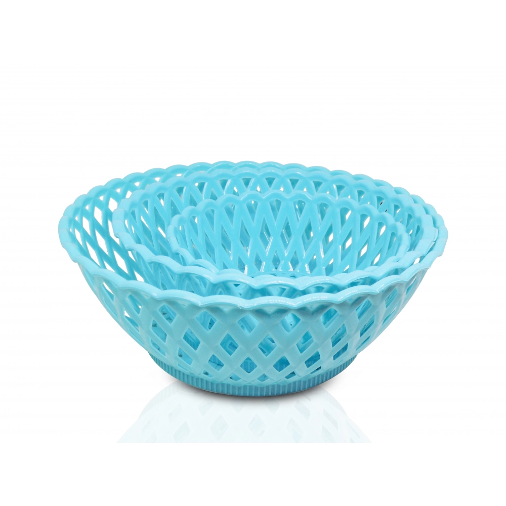 Multipurpose Round Storage Plastic Basket Tray (3pcs)