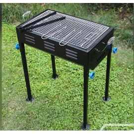 Terrace Garden Picnic Barbecue with Skewers and Wooden Handle