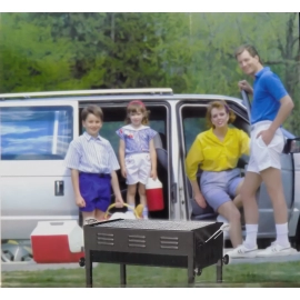 Terrace Garden Picnic Barbecue with Skewers and Wooden Handle