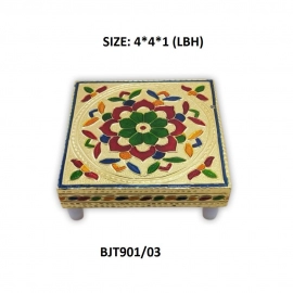 Multipurpose Traditional Decorative Design Wooden Chowki / Bajot