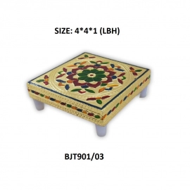 Multipurpose Traditional Decorative Design Wooden Chowki / Bajot