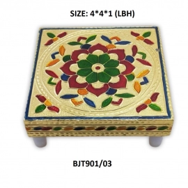 Multipurpose Traditional Decorative Design Wooden Chowki / Bajot