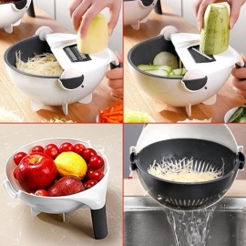 10 in 1 Multifunctional Vegetable Fruits Cutter / Slicer Shredder with Rotating Drain Basket