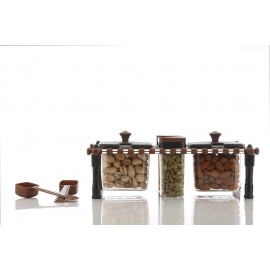 Multipurpose Rajwadi Style Spice and Pickle Jar Set 4 Containers With 2 spoons