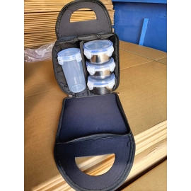 Compact Stainless Steel Airtight Lunch Box Set | 4 pcs | 3 Leakproof Containers and 1 Bottle