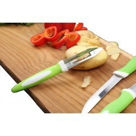 Stainless Steel Knife and Peeler Set with Stand | 6 Pcs