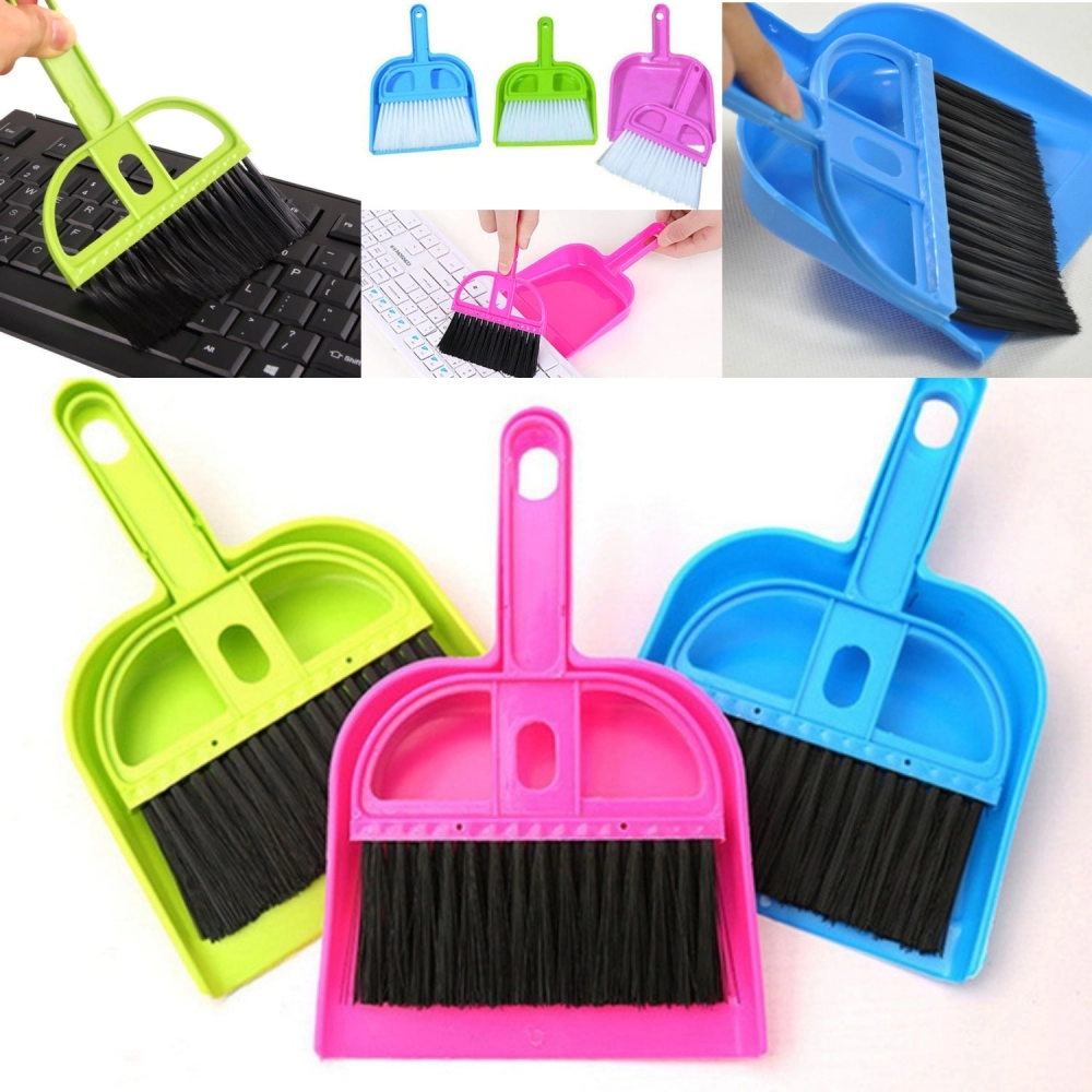 1pc Mini Desk Broom And Mouse Cleaning Brush Set With Dust Pan For Office  Area, Desk And Computer Cleaning