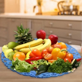 Multipurpose Round Flower Self Design Storage Basket