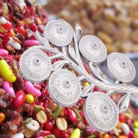 Multipurpose Decorative 6 Storage Tree Shape Mukhwas Dani | Serving Tray