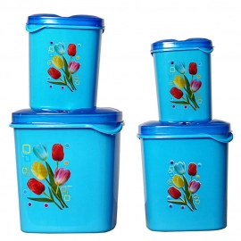 Container Set For Kitchen Storage Airtight and Food Grade Plastic (Pack of 4) (3000ml,1500ml,1000ml,500ml)