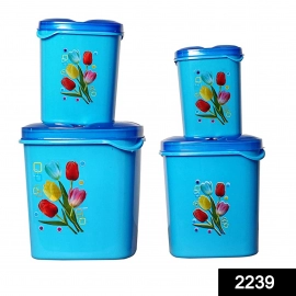 Container Set For Kitchen Storage Airtight and Food Grade Plastic (Pack of 4) (3000ml,1500ml,1000ml,500ml)