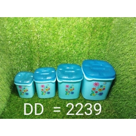 Container Set For Kitchen Storage Airtight and Food Grade Plastic (Pack of 4) (3000ml,1500ml,1000ml,500ml)