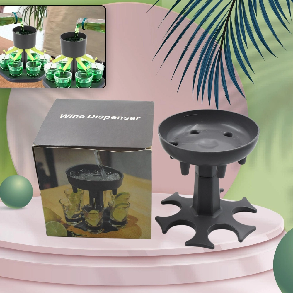 6 shot Wine Glass Gispensers and tray, drinking games, shot glasses, dispenser, party gifts