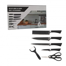 Stainless Steel Knife Set With Chef Peeler And Scissor | 6 Pieces