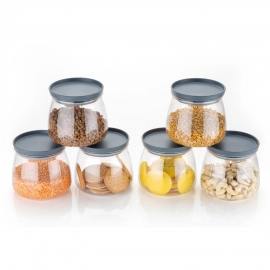 Matka Shaped Jar with Air Tight and Leak Proof Lid | Multicolour | Set of 6 | 900Ml