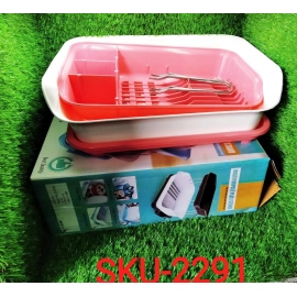 Dish Drainer Rack 2 Layer Drying Rack with Water Removing Tray Sink