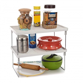 Plastic 2 Layer Multi-Purpose Kitchen Storage Basket Rack