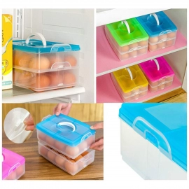 Double Layer 24 Grid Egg Storage Box for Egg Storage Container