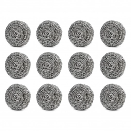 Round Shape Stainless Steel Ball Scrubber (Pack of 12)