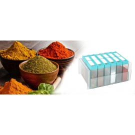 Plastic Spice Jars Dispenser Masala Rack Easy Flow Storage