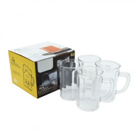Unbreakable Drinking Plastic Type Glass Set, Beer Mug | Set of 4 PCs | Transparent