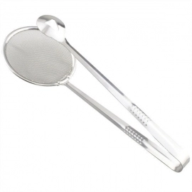 2 In1 Stainless Steel Filter Spoon with Clip Food Kitchen Oil Frying