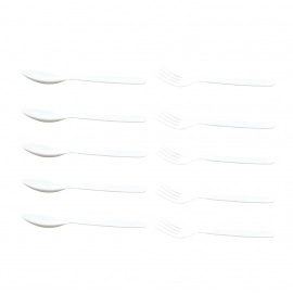 Dinnerware Cutlery Premium Plastic Spoon And Fork Set | 10 pcs