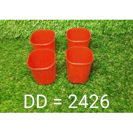 Plastic Drinking Glass Set For Drinking Milk Water Juice (Pack of 4)