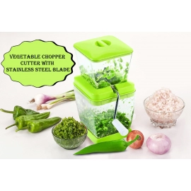 Plastic Vegetable Chopper Cutter With Stainless Steel Blade