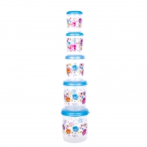 Plastic Transparent Container Air Tight Dabba Set (3000ml, 2000ml, 1000ml, 750ml, 500ml)